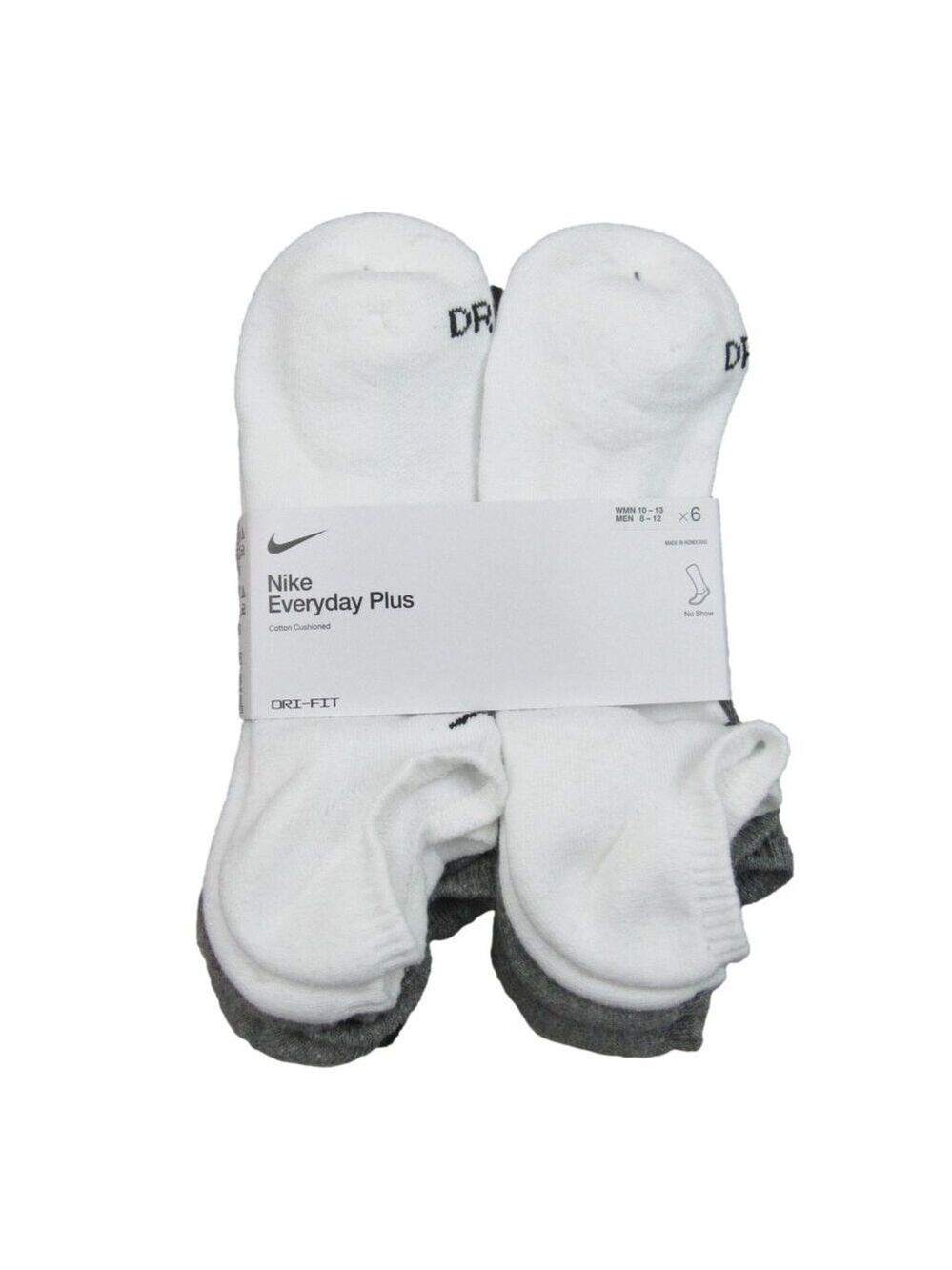 Nike Everyday Plus No Show Socks MultiColor 6 Pack Mens Size 8-12 NEW